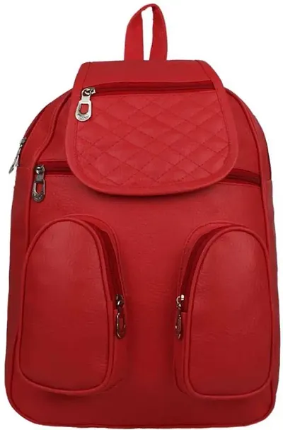 Women's PU Solid Regular Size Backpacks