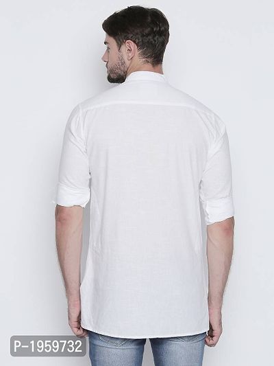 Full Sleeve White Color Short Kurta-thumb2