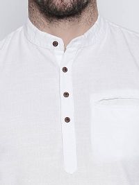 Full Sleeve White Color Short Kurta-thumb4