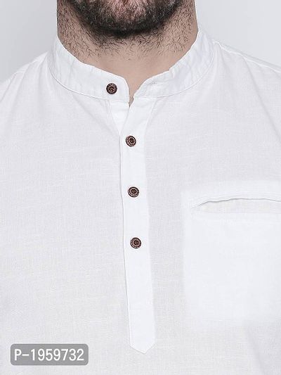 Full Sleeve White Color Short Kurta-thumb5