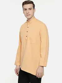 Men Solid Casual Orange Cross Kurta-thumb1