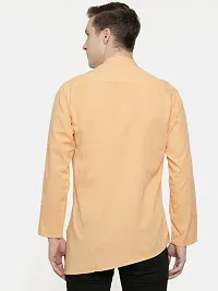 Men Solid Casual Orange Cross Kurta-thumb2