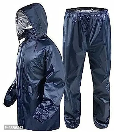 Classy Solid  Rain Suit for Men Size- L (Blue)-thumb0