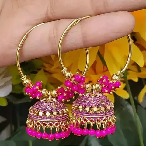 Elegant Alloy Jhumkas Earrings For Women