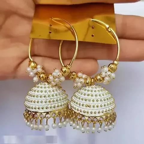 Elegant Alloy Jhumkas Earrings For Women