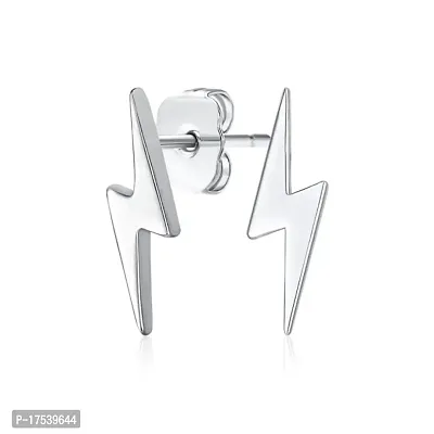 Zig Zag Flash Lightning Bolt Stud Earrings for Women for Teen 925 Sterling Silver