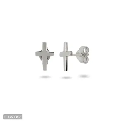 Genuine 925 Silver Cross Stud Earrings For Her