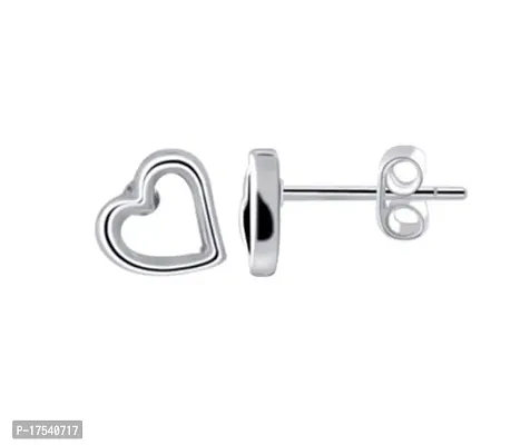 925 Sterling Silver Open Heart Post Back Stud Earrings