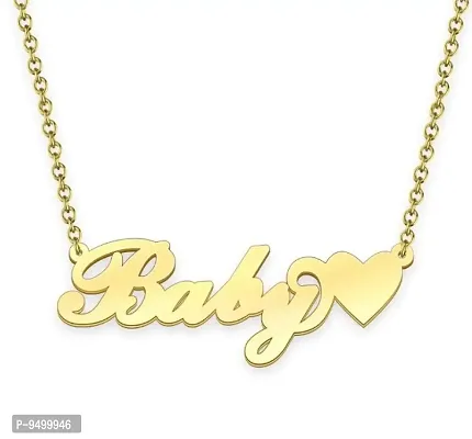 Baby Name Pendant 14K Gold Plated Brass-thumb0