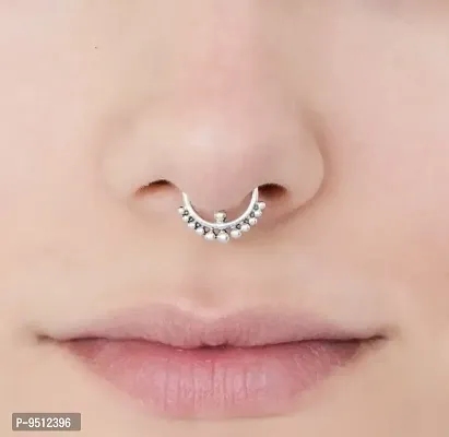 925 Silver Beaded Nose Ring For Her Charm Nose Ring For Her-thumb0