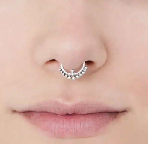 925 Beaded Nose Ring For Her Charm Nose Ring For Her