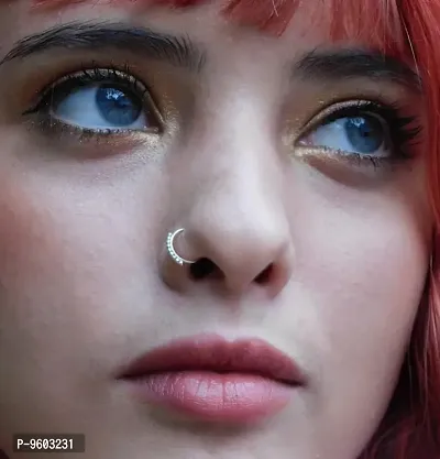925 Nose Ring Silver Ball bead Nose Ring Septum, Cute Silver nose ring hoop
