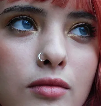 925 Nose Ring Ball bead Nose Ring Septum, Cute nose ring hoop