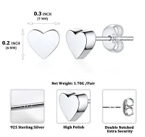 Love Heart Stud Earrings 925 Silver Excellent Daily Use Stud Earrings-thumb2