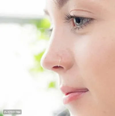 Real Silver Nose Ring 925 Silver Nose Pin Ring Septum Hypoallergenic Piercing, Hoop for Women-thumb2