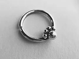 925 Silver Nose Ring Pin Paw Print Septum Ring ~ Animal Lover Nose Ring ~ Cat or Dog Paw Body Jewelry-thumb2