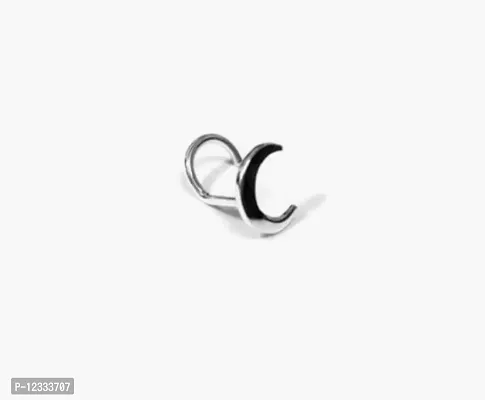 Crescent Moon Nose Stud ~ Celestial Nostril Piercing ~ Moon Nose Screw ~ Nickel-Free 925 Sterling Silver-thumb2