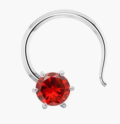 Solitaire CZ Size Piercing Nose Pin in Pure 92.5 Sterling for Girls/Women