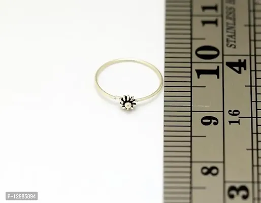 Silver Flower Nose Ring Genuine 925 Silver Charm-thumb2