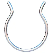 Thin Clip On Nose Ring - Fake Septum Ring - 925 Sterling Silver Tiny Septum Ring-thumb1