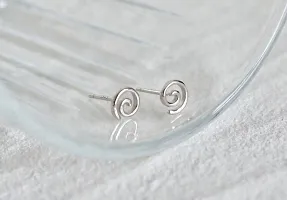 925 Silver Circle Spiral Stud Earrings - Dainty Stud Earrings - Small Studs Earrings-thumb2