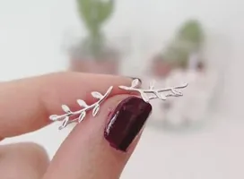 925 Silver Leaf Ear Climber Earrings, Excellent Anniversary/Party Wear/Birthday Gift-thumb2