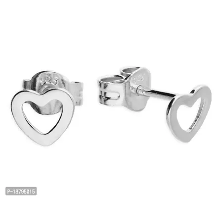 Open Heart Stud Earrings 925 Sterling Silver Excellent earrings, Love gift