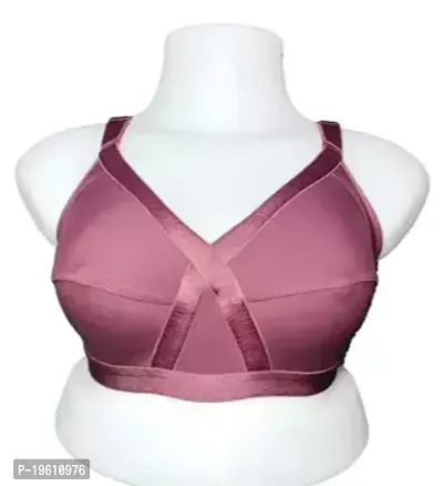 Stylish Purple Polyester Spandex Solid Bras For Women-thumb0