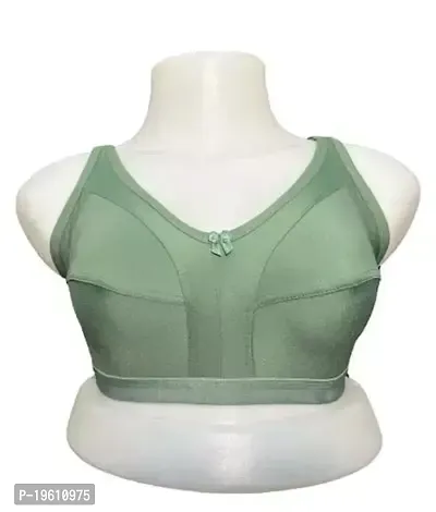 Stylish Green Polyester Spandex Solid Bras For Women-thumb0