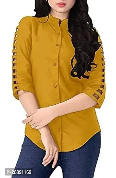 Stylish Yellow Rayon Solid Top For Women