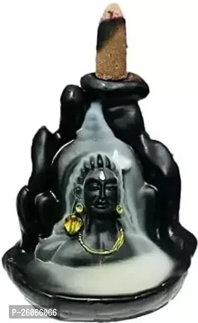 Adiyogi Smoke Fountain Incense Holder Decorative Showpiece with 11 Cone insenses (Conical, Black)- Size - 7X7X12CM-thumb0