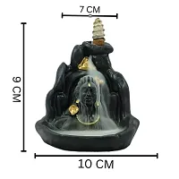 Adiyogi Smoke Fountain Incense Holder Decorative Showpiece with 11 Cone insenses (Conical, Black)- Size - 7X7X12CM-thumb1