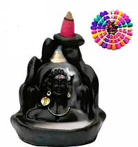Adiyogi Smoke Fountain Incense Holder Decorative Showpiece with 11 Cone insenses (Conical, Black)- Size - 7X7X12CM-thumb2