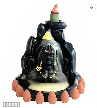 Adiyogi Smoke Fountain Incense Holder Decorative Showpiece with 11 Cone insenses (Conical, Black)- Size - 7X7X12CM-thumb4