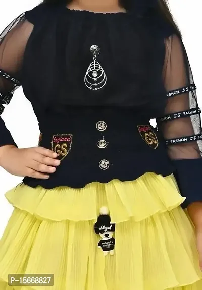 Girls Three Fourth Sleevetop And Knee Length Skirt For Ethnic-thumb4