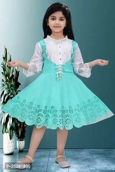 Classic Cotton Blend Dresses for Kids Girls-thumb0