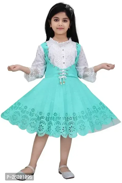Classic Cotton Blend Dresses for Kids Girls-thumb2