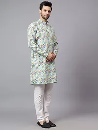 Reliable Olive Rayon Self Pattern Kurta And Bottom Sets For Men-thumb3