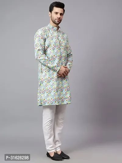 Reliable Olive Rayon Self Pattern Kurta And Bottom Sets For Men-thumb4