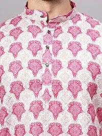 Reliable Pink Rayon Embroidered Kurta And Bottom Sets For Men-thumb1