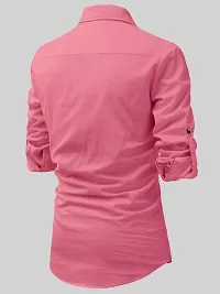 Reliable Pink Cotton Solid Short Length Kurta For Men-thumb1