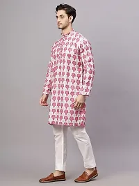 Reliable Pink Rayon Embroidered Kurta And Bottom Sets For Men-thumb2