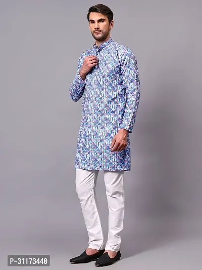 Reliable Olive Rayon Self Pattern Knee Length Kurta For Men-thumb5