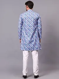 Reliable Olive Rayon Self Pattern Knee Length Kurta For Men-thumb2