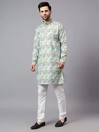 Reliable Olive Rayon Self Pattern Kurta And Bottom Sets For Men-thumb2