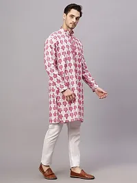 Reliable Pink Rayon Embroidered Kurta And Bottom Sets For Men-thumb3