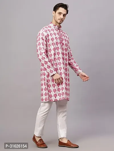 Reliable Pink Rayon Embroidered Kurta And Bottom Sets For Men-thumb4