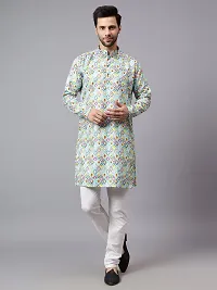 Reliable Olive Rayon Self Pattern Kurta And Bottom Sets For Men-thumb1