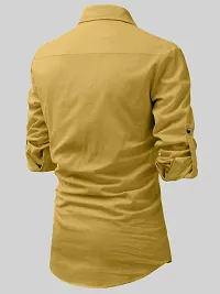 Reliable Yellow Cotton Solid Short Length Kurta For Men-thumb2