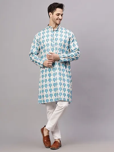 Reliable Rayon Embroidered Knee Length Kurta For Men